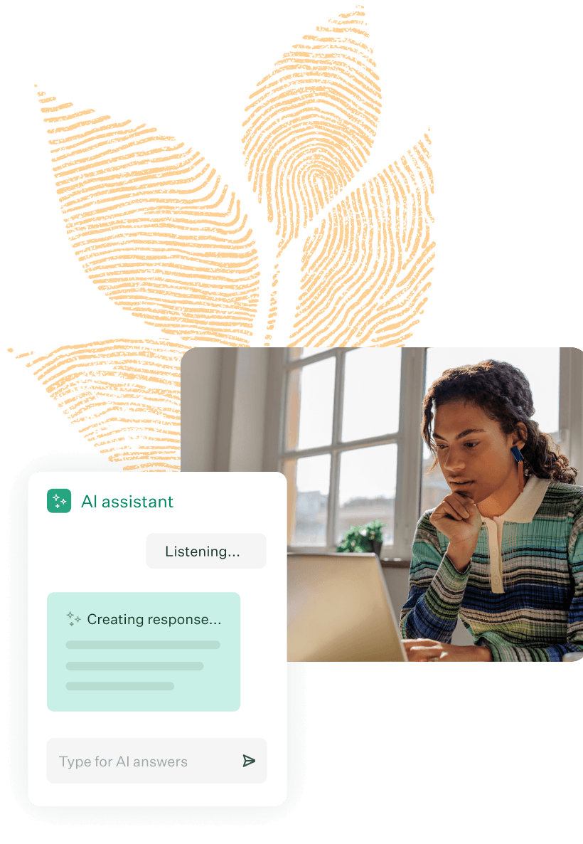 Jobseeker on computer using AI during an interview