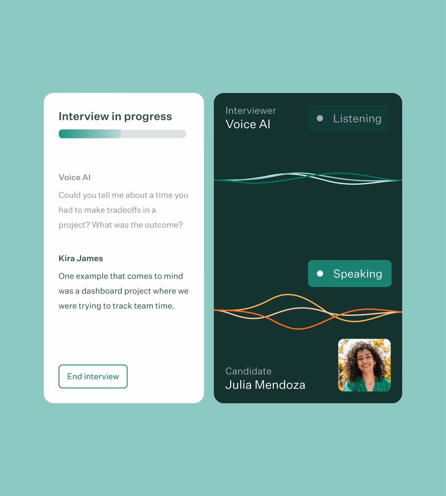 Voice AI interview in progress