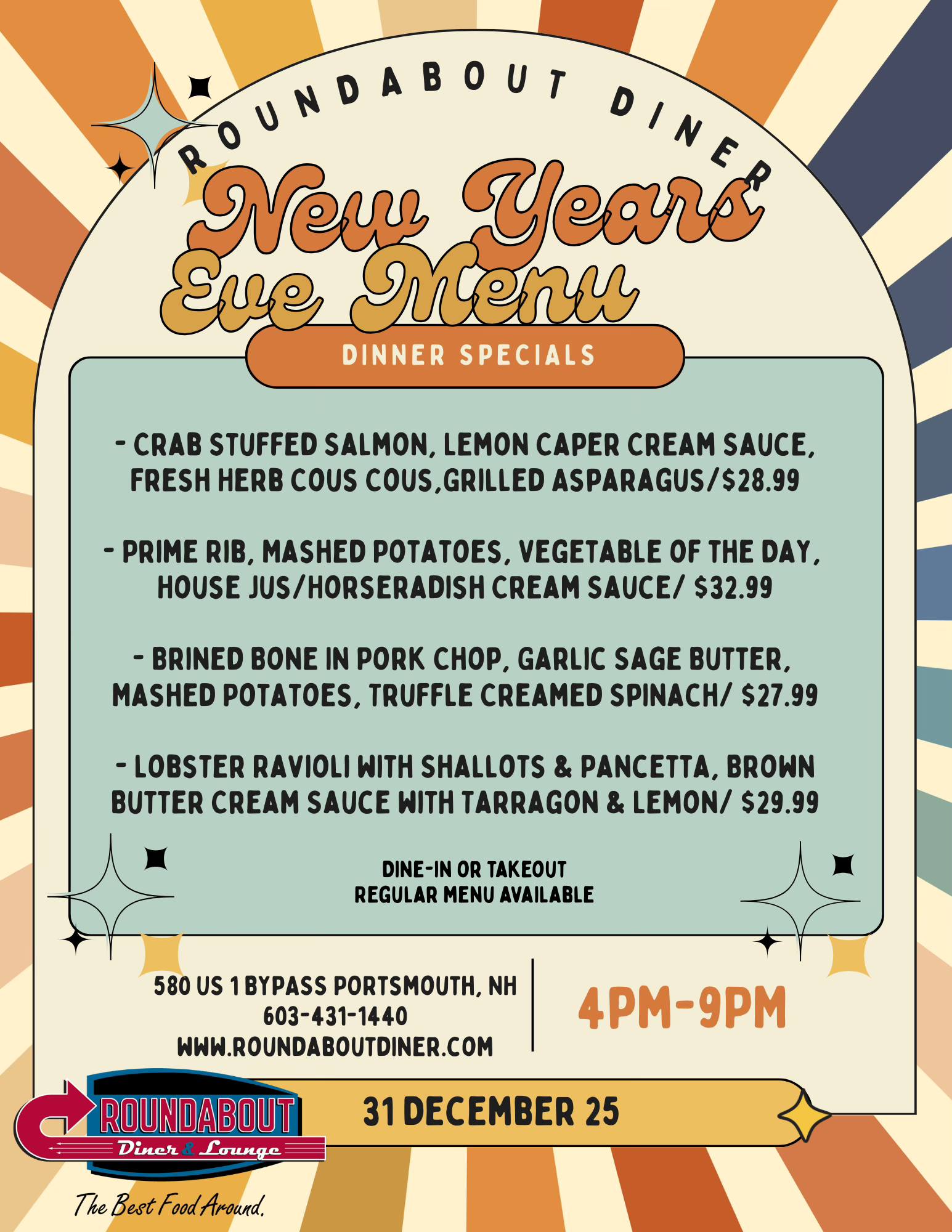 new years eve dining menu 2025 page 1