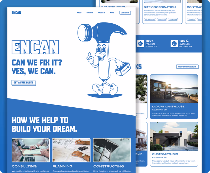 Encan Construction Website Preview