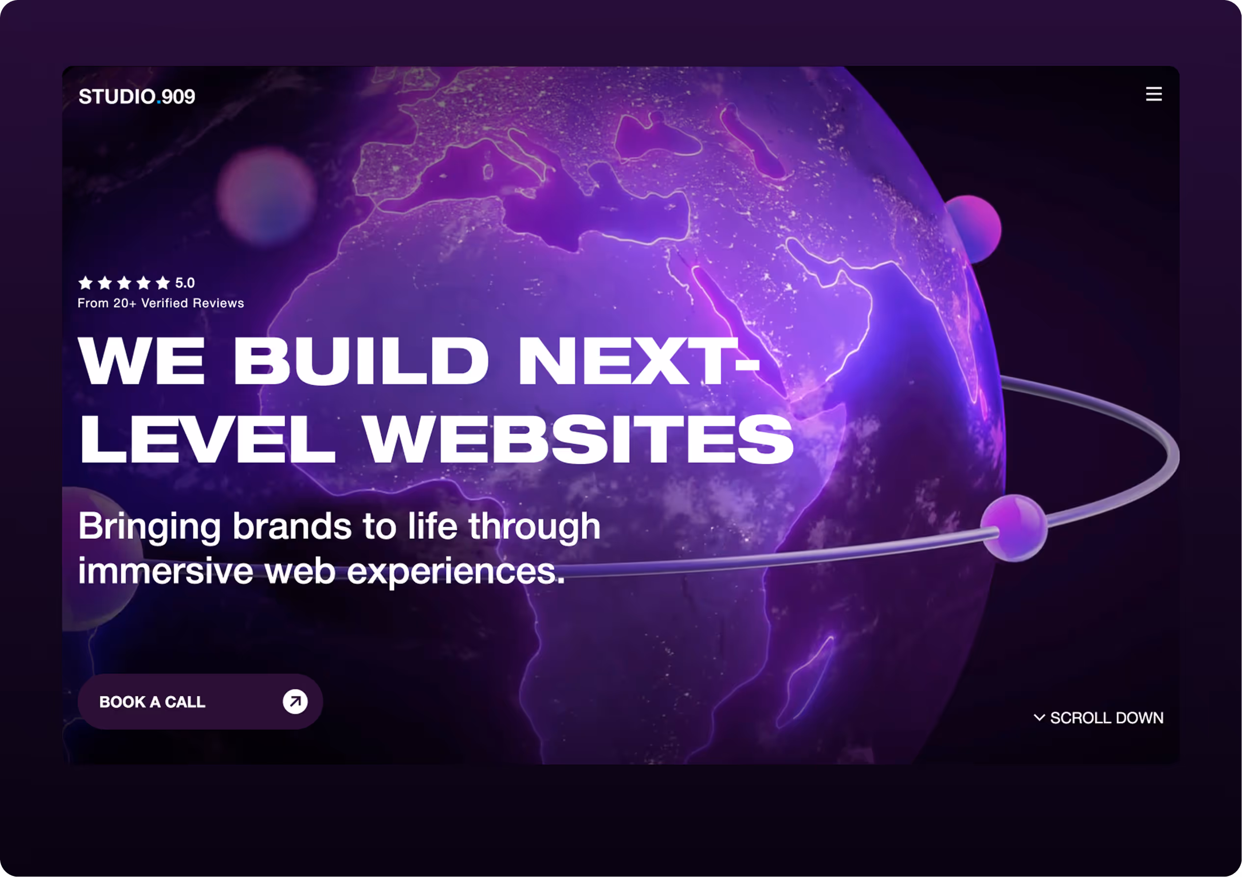 Awwwards Honorable Mention Award for Studio.909 Agency Website Preview