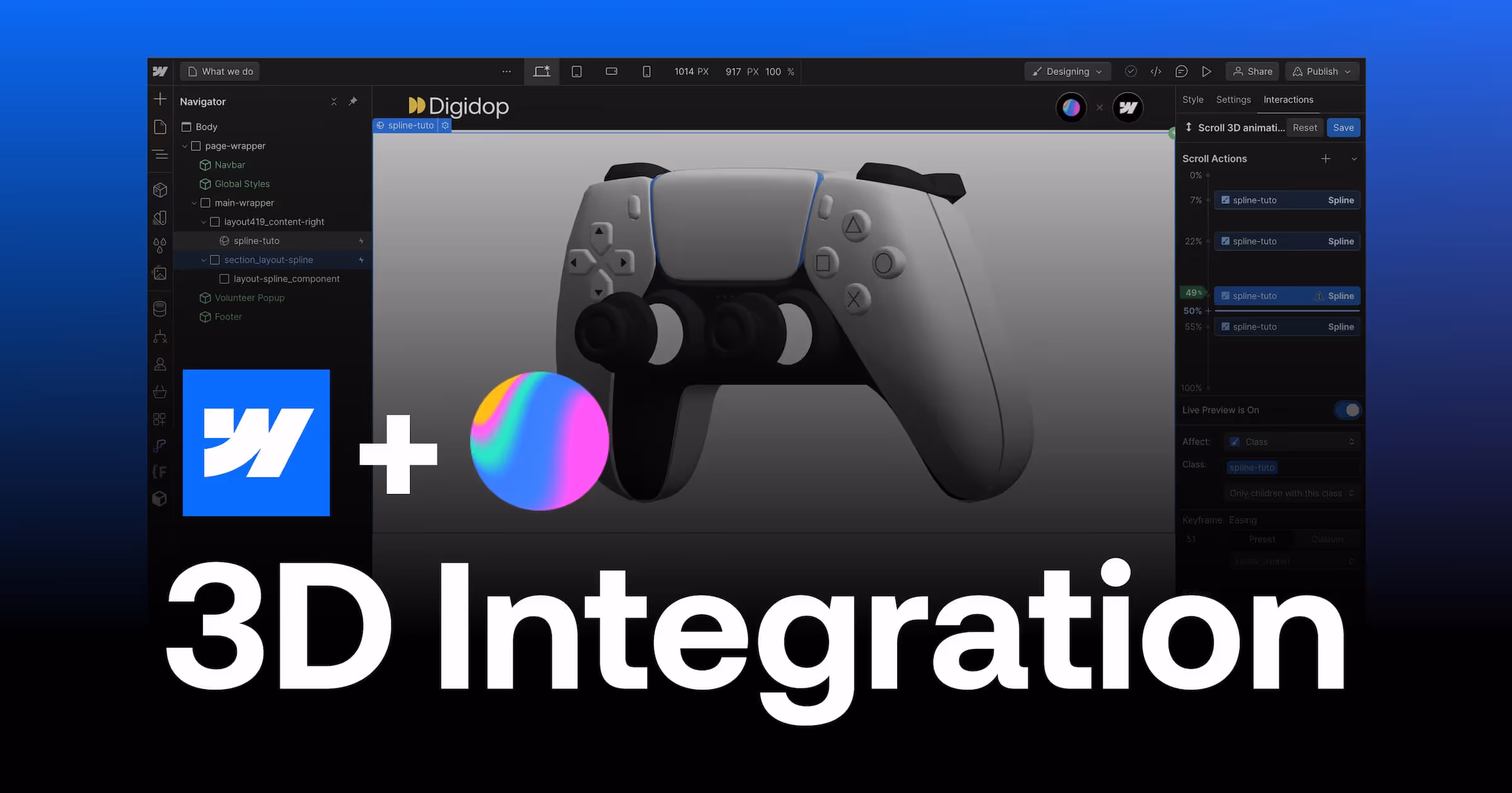 Webflow and Spline 3D Integration