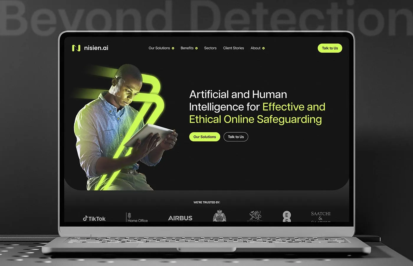 Laptop with modern website mockup