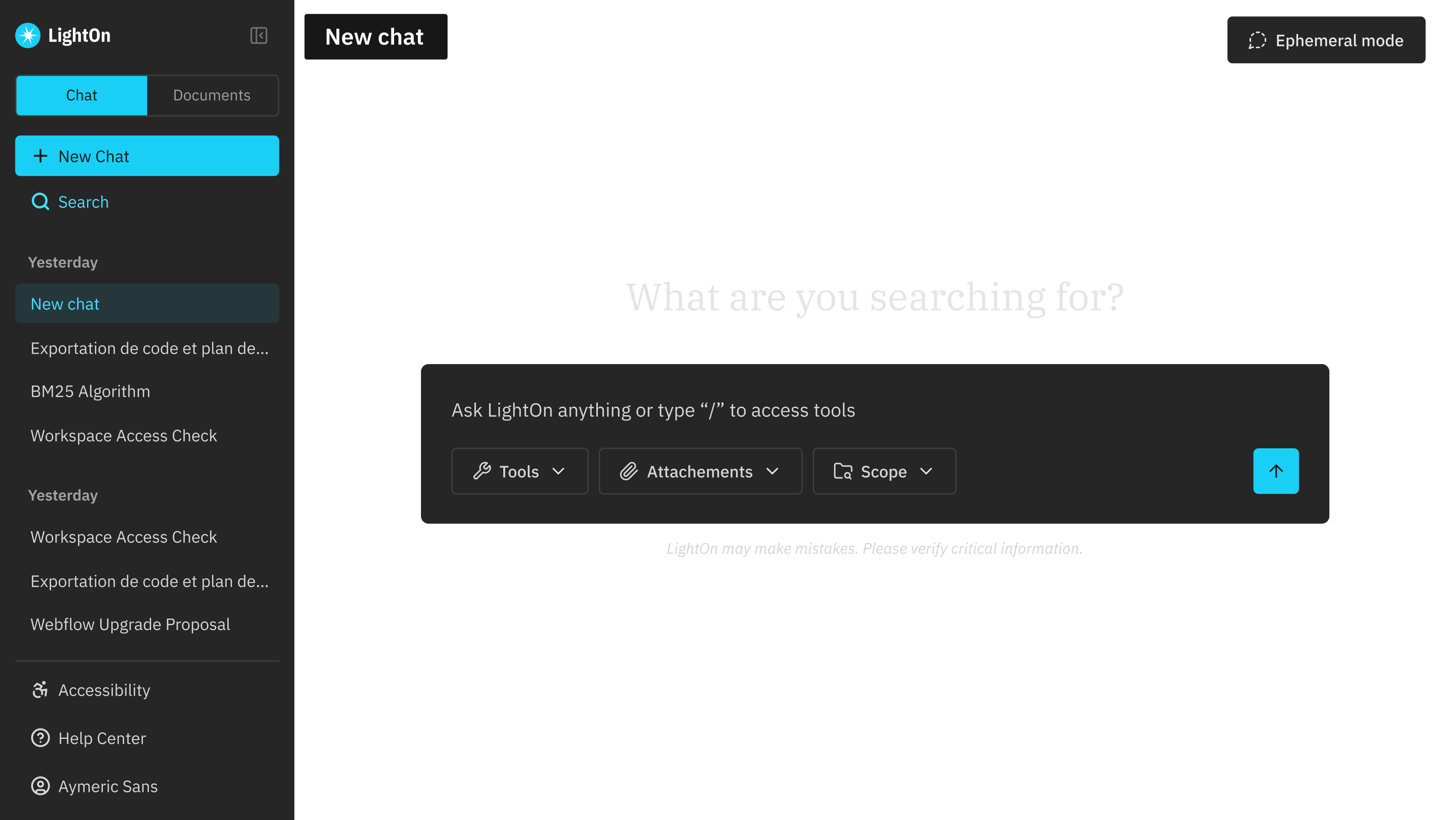 The Ready-to-Use Interface screen
