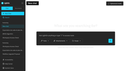 The Ready-to-Use Interface screen