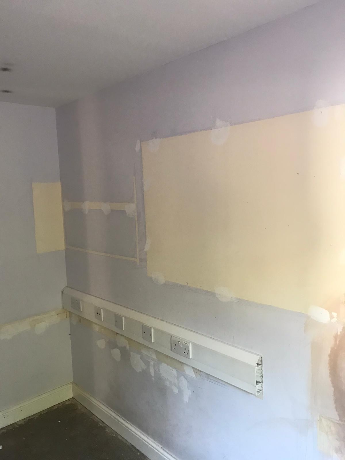 Sanded down wall before painting