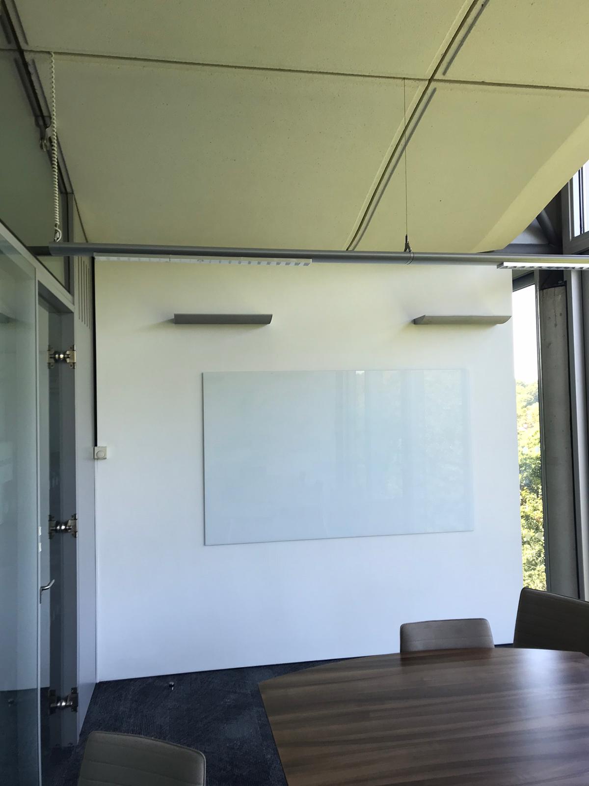 White painted wall in office
