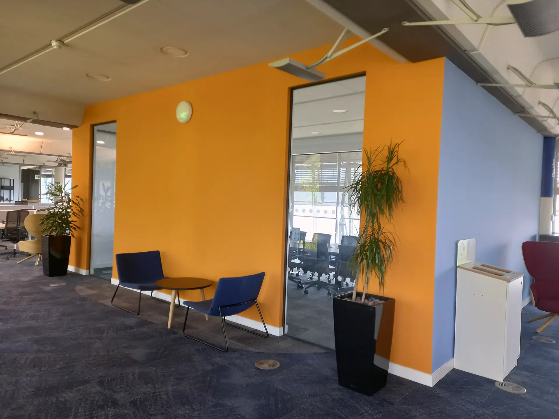 Orange wall painted at Saga, Folkstone