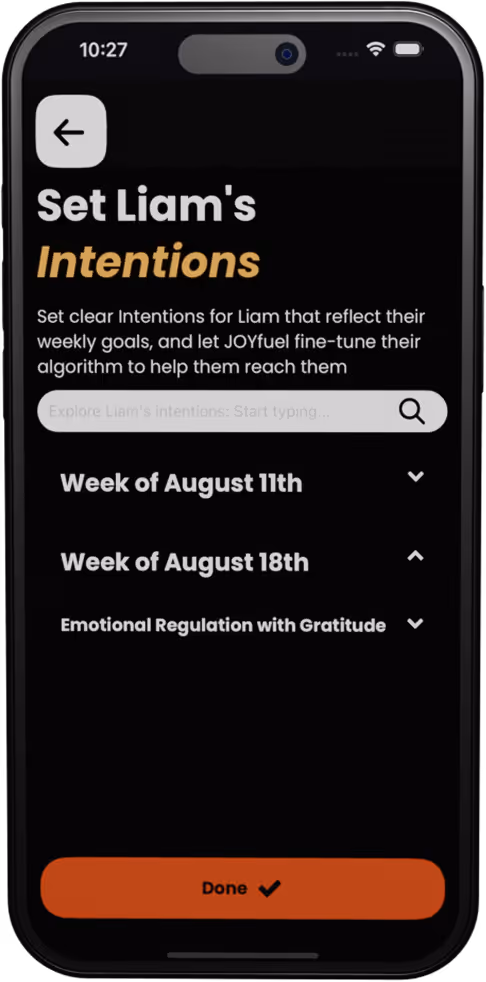 Mockup of JOYfuel app