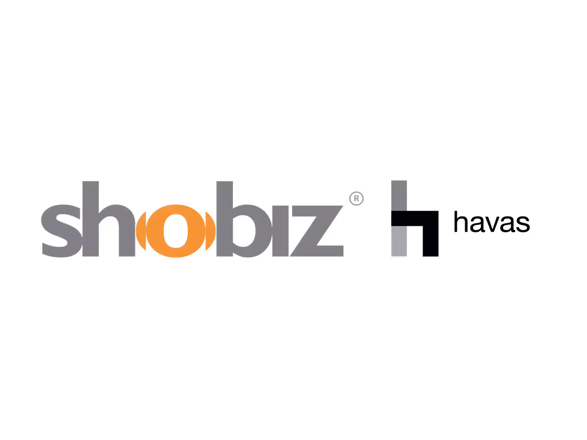 shobiz logo with an orange letter O and the havas logo beside it.