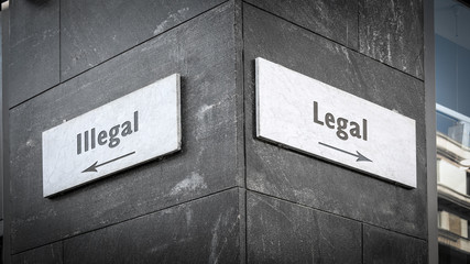 Street Sign Legal versus Illegal