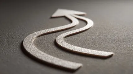 Curved arrow symbolizing progression and direction in conceptual image representing derivative strategies and guidance