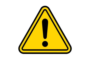Warning symbol indicating caution. Vector for safety notices and alerts. Hazard sign with exclamation mark. Danger, risk, and attention concept. Triangle icon illustration.
