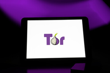 Dhaka, BD- 25 May 2024: Tor browser logo is displayed on iPad.