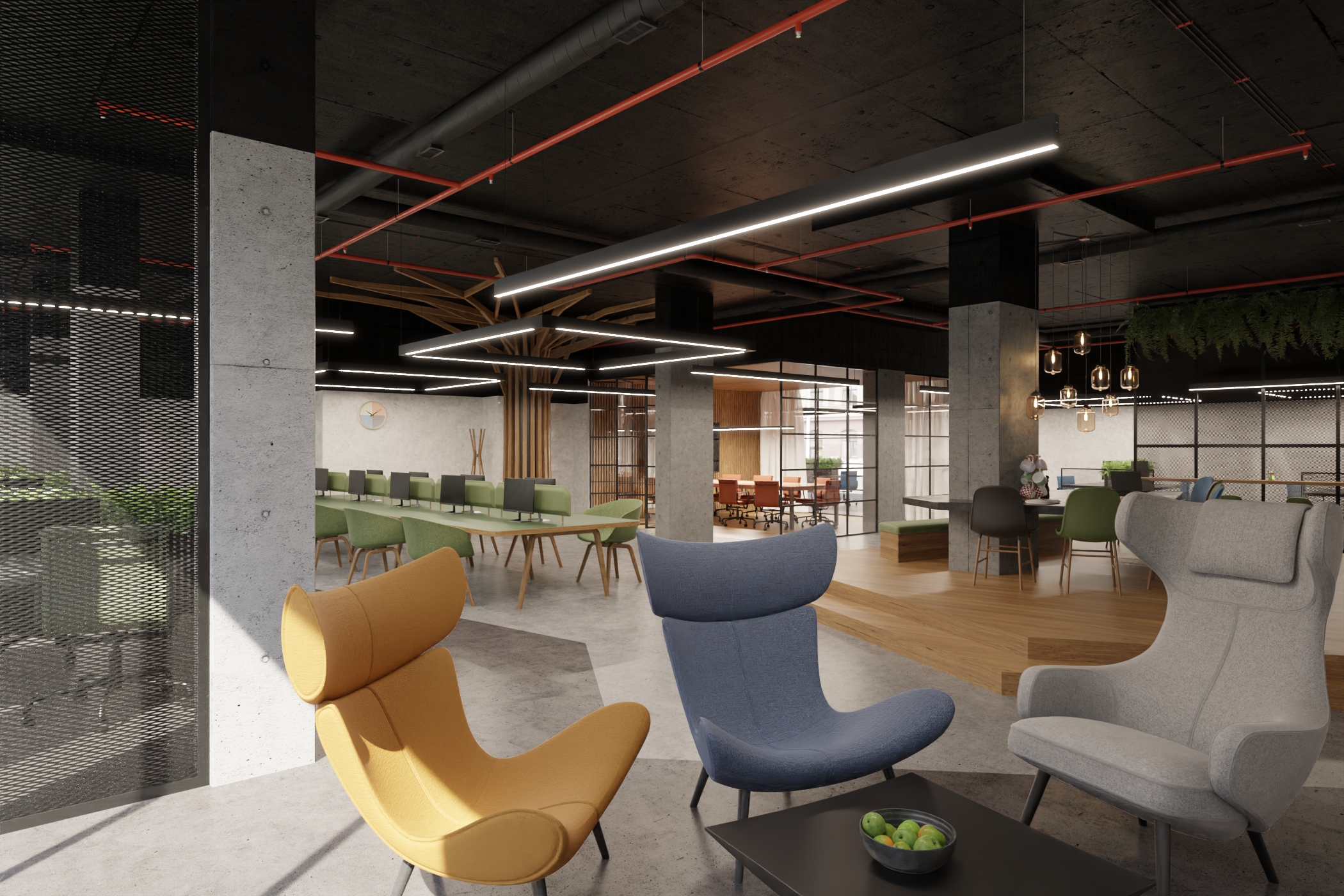 Modern office with designer furniture