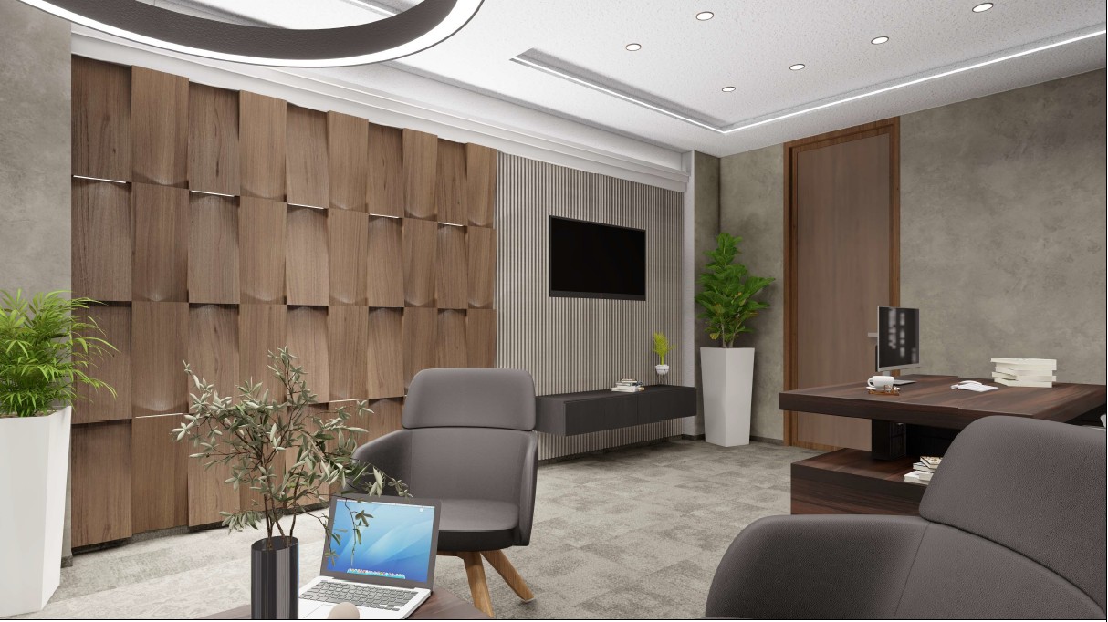 Modern office with designer furniture
