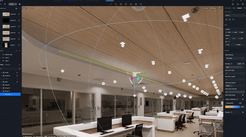 8 D5 Render accent lights for cinematic real-time visualization