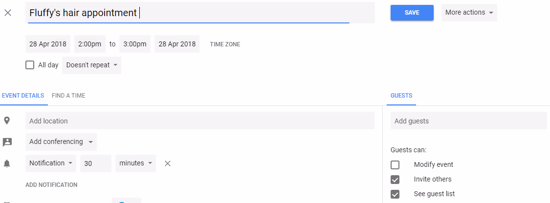 Invite guests to your Event in Google Calendar