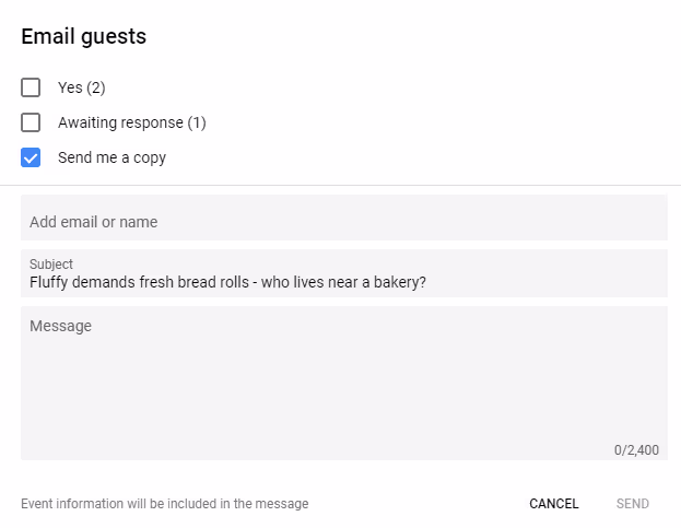 email guests from your appointment