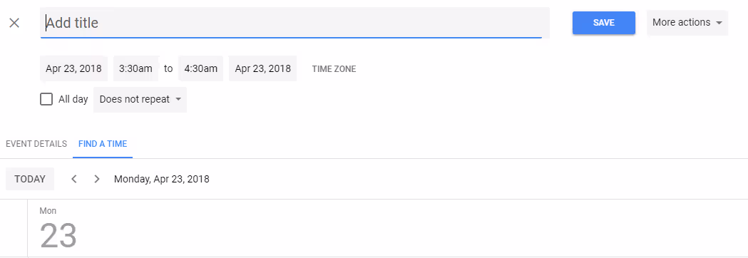 Find Meeting Time in Google Calendar