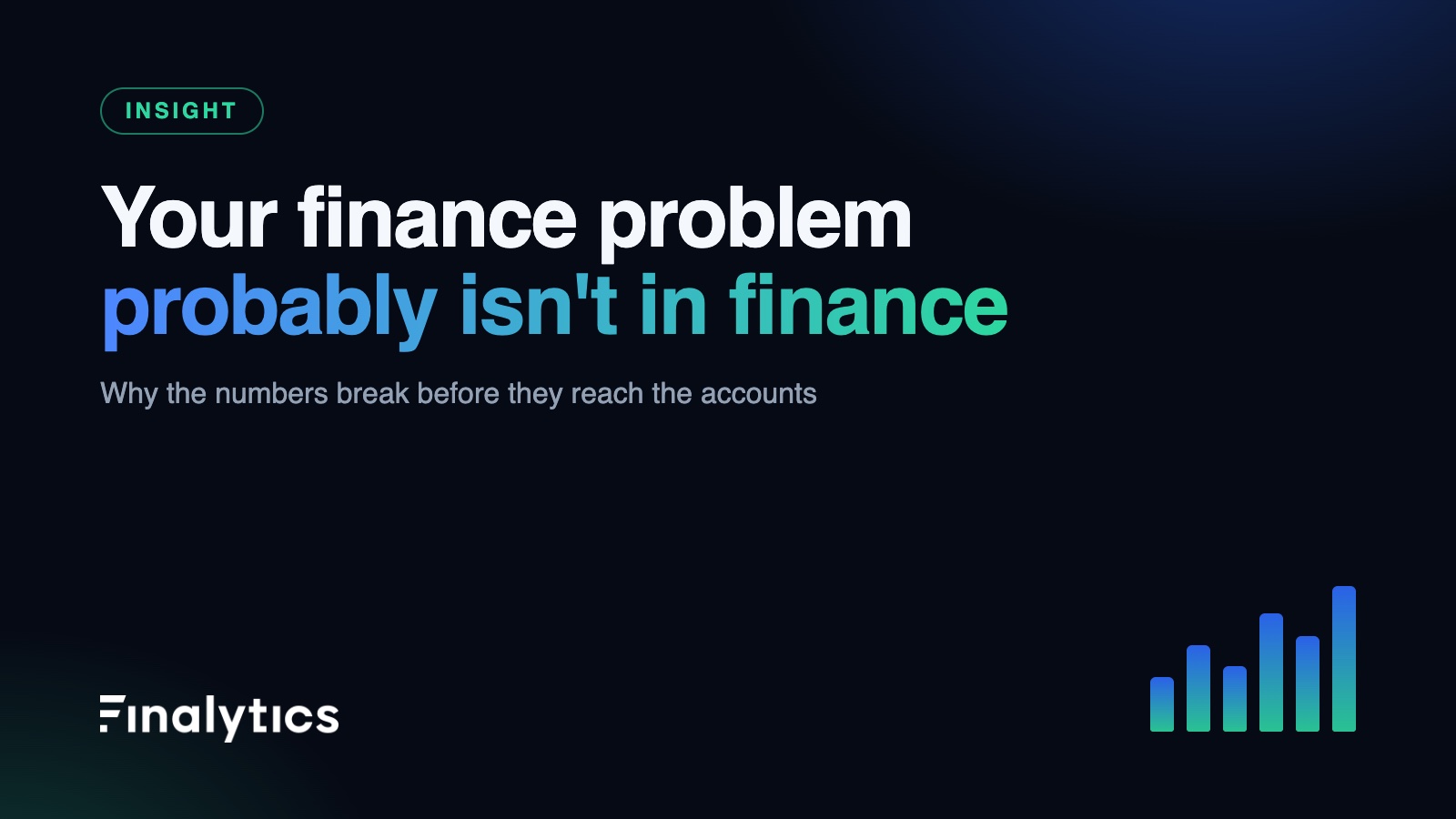 Your finance problem probably isn't in finance