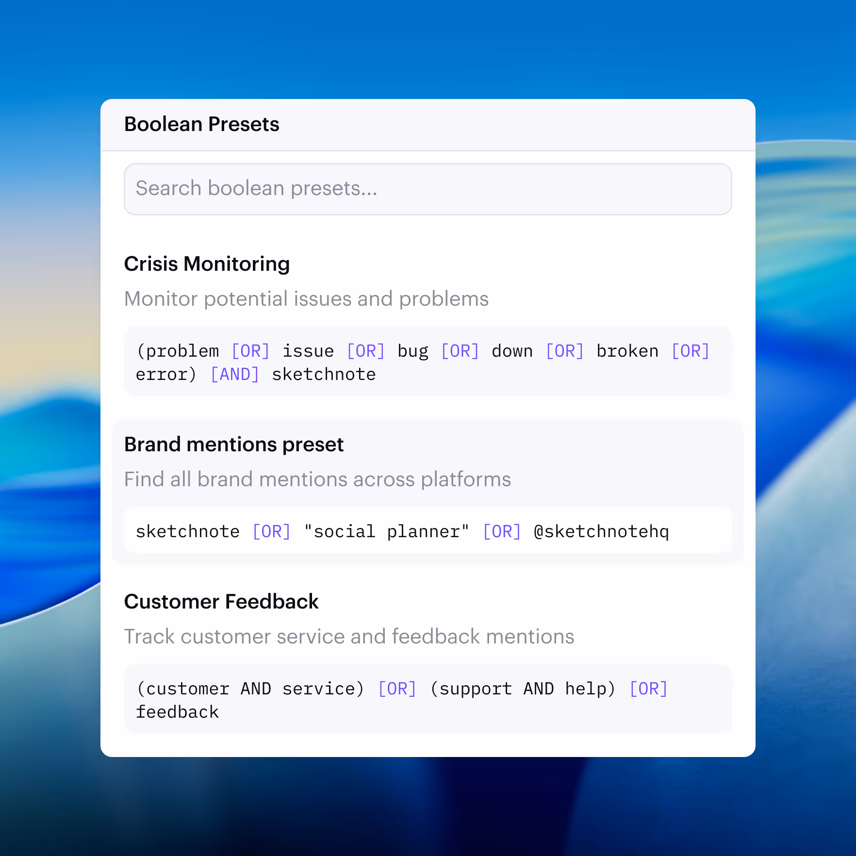Boolean Search & Filters Module Image