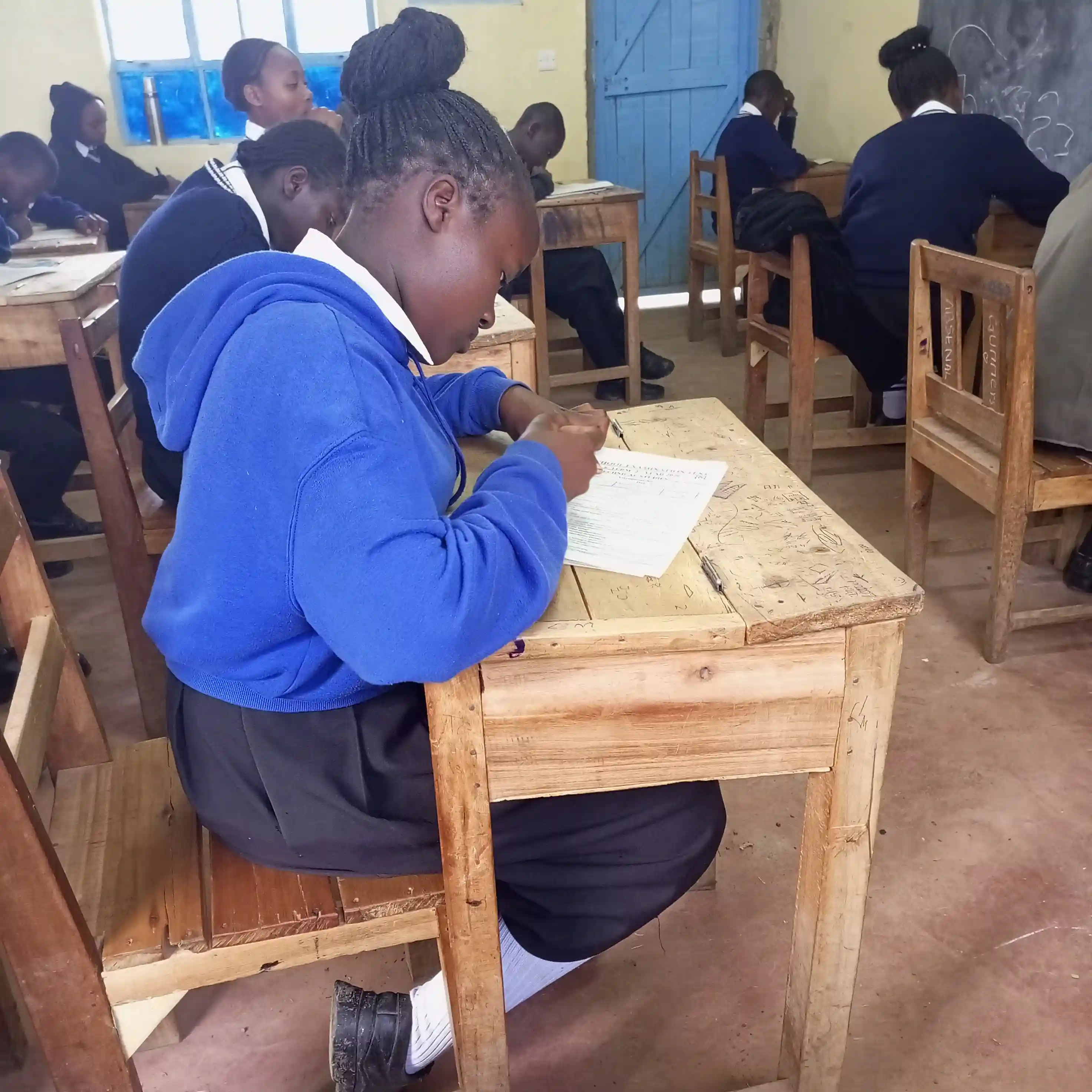 Estar in class at Hall Mead Academy, receiving restorative education in Kenya.
