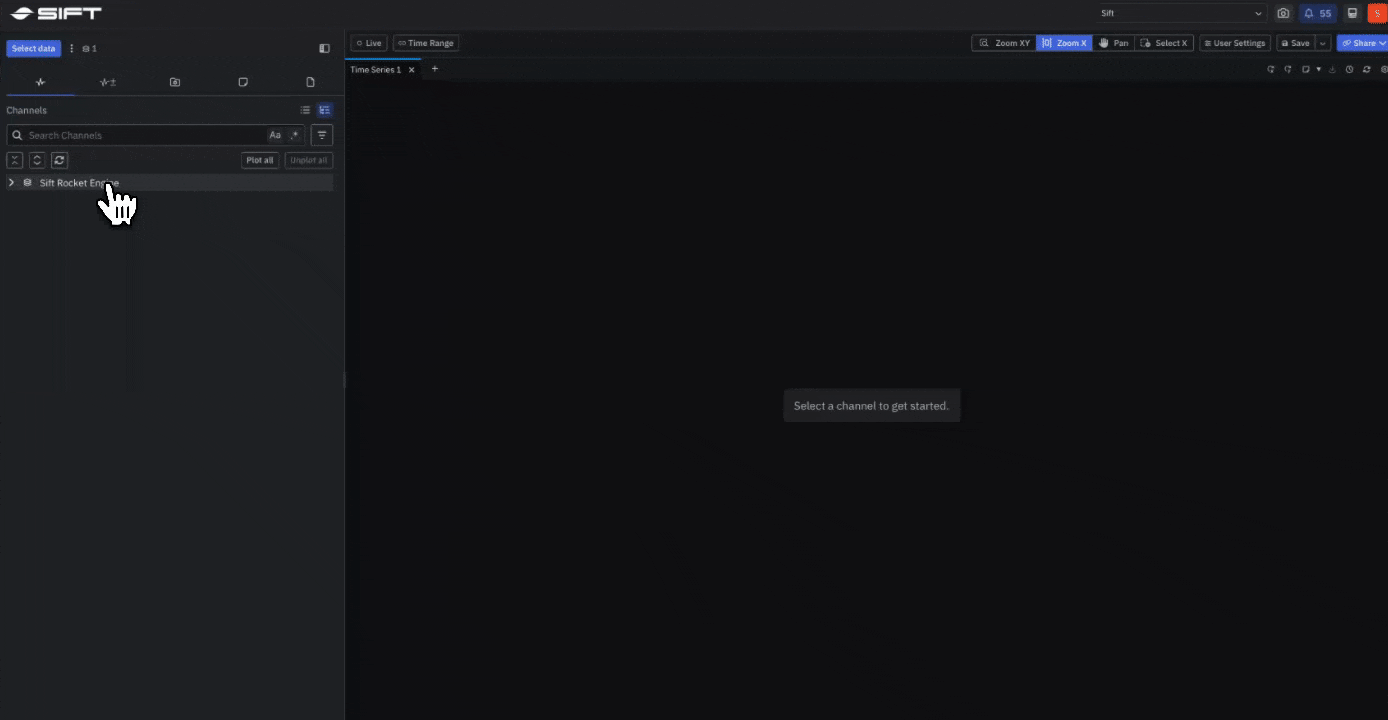 Plotting and creating annotations on a timeseries panel in Sift