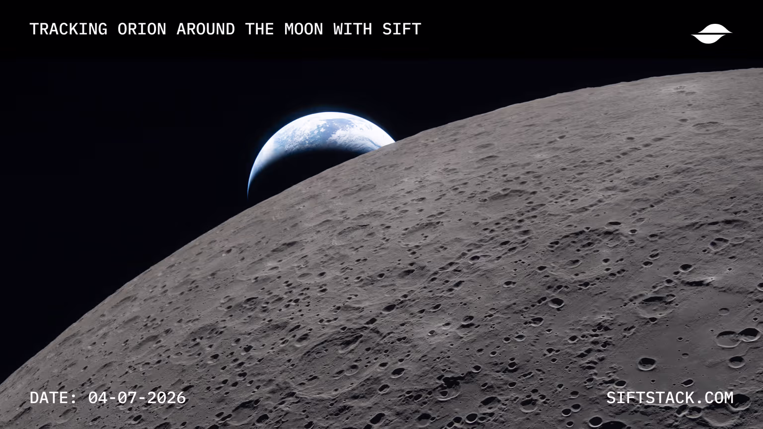Image of Earth-rise as seen from the Artemis II capsule from the backside of the moon