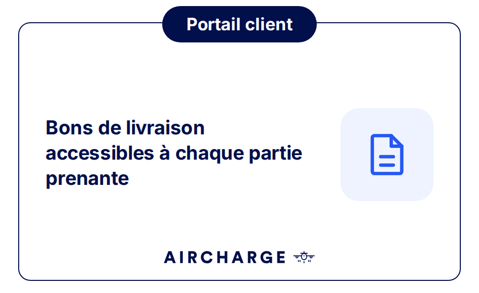 Aircharge Customer portal: delivery tickets and tracking for airlines