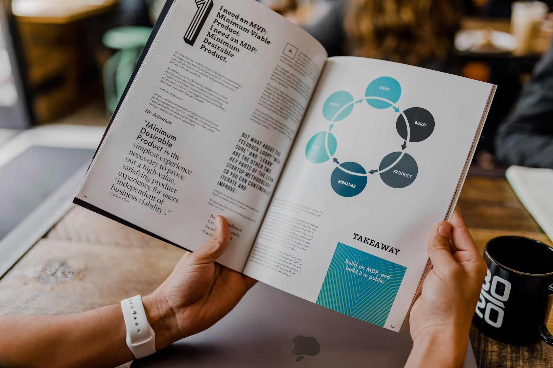 A person is holding a branding book