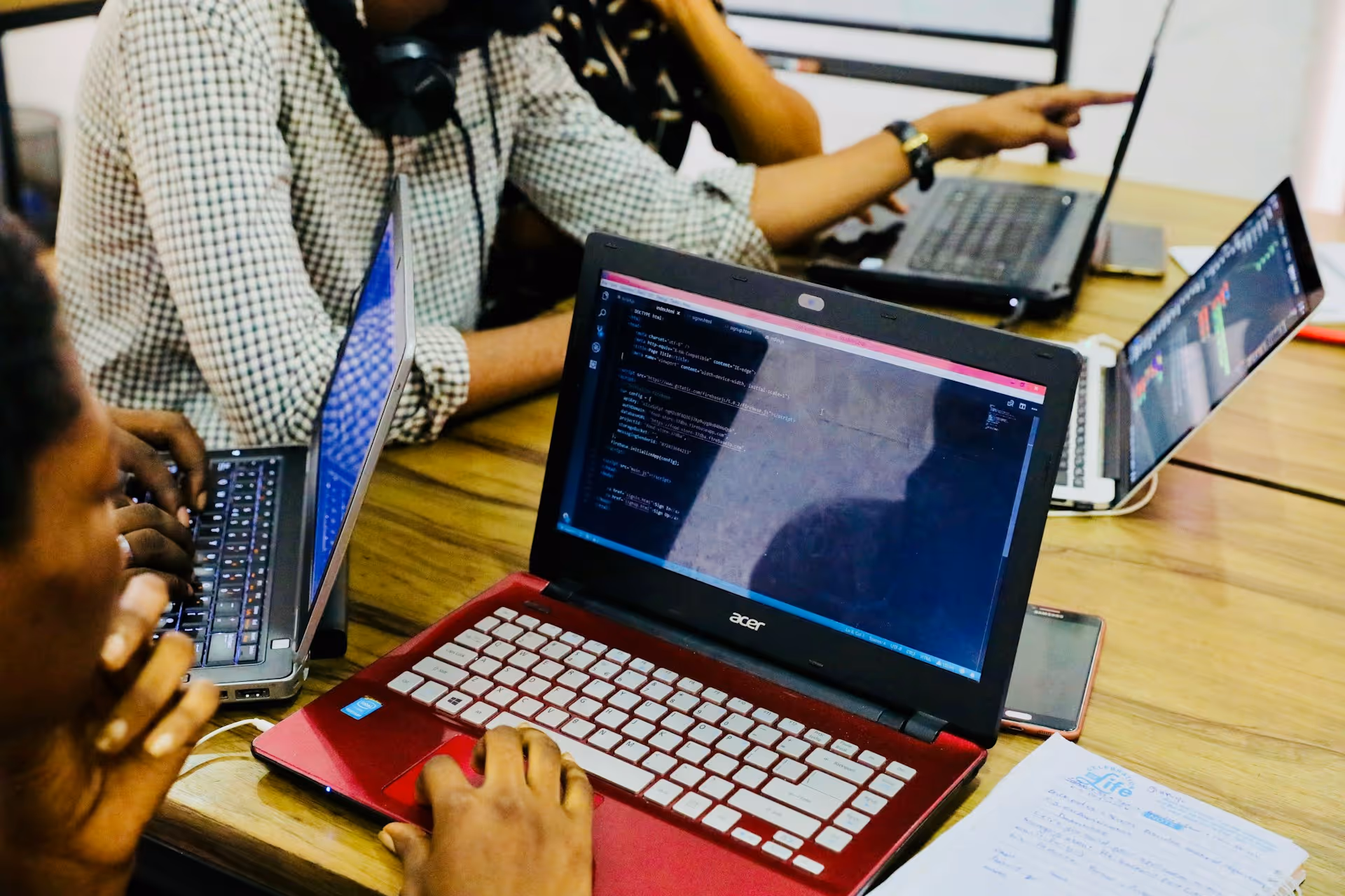 brightter team working on web app project