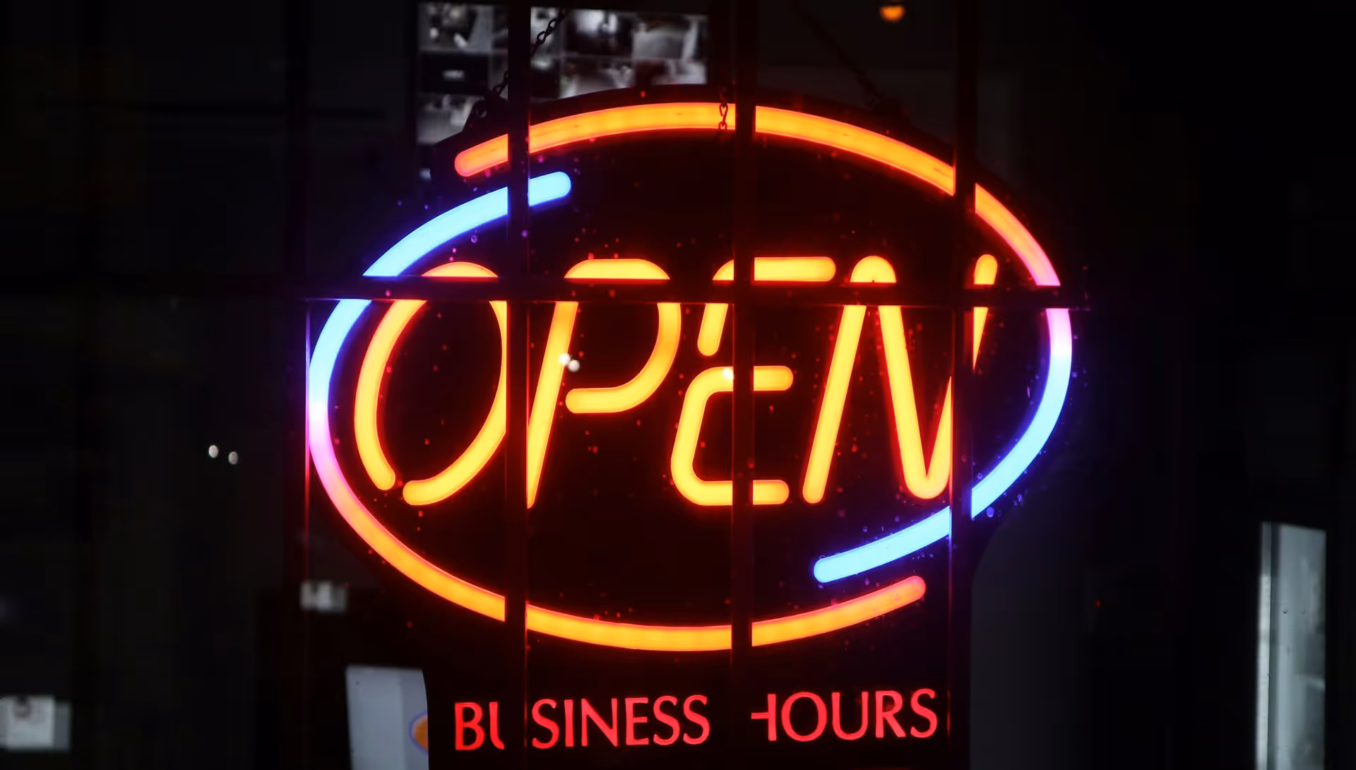 open neon sign