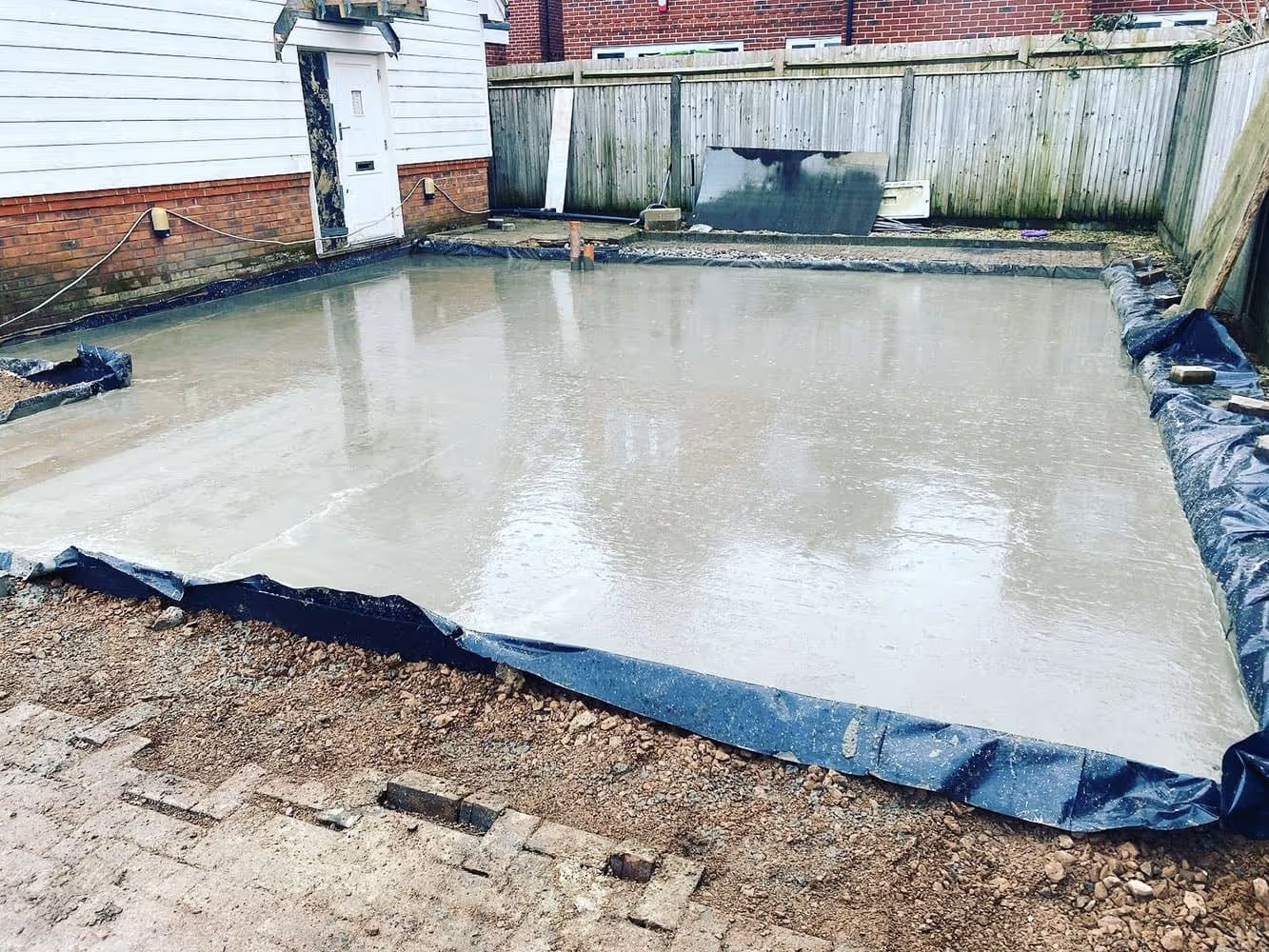 Concrete foundations.