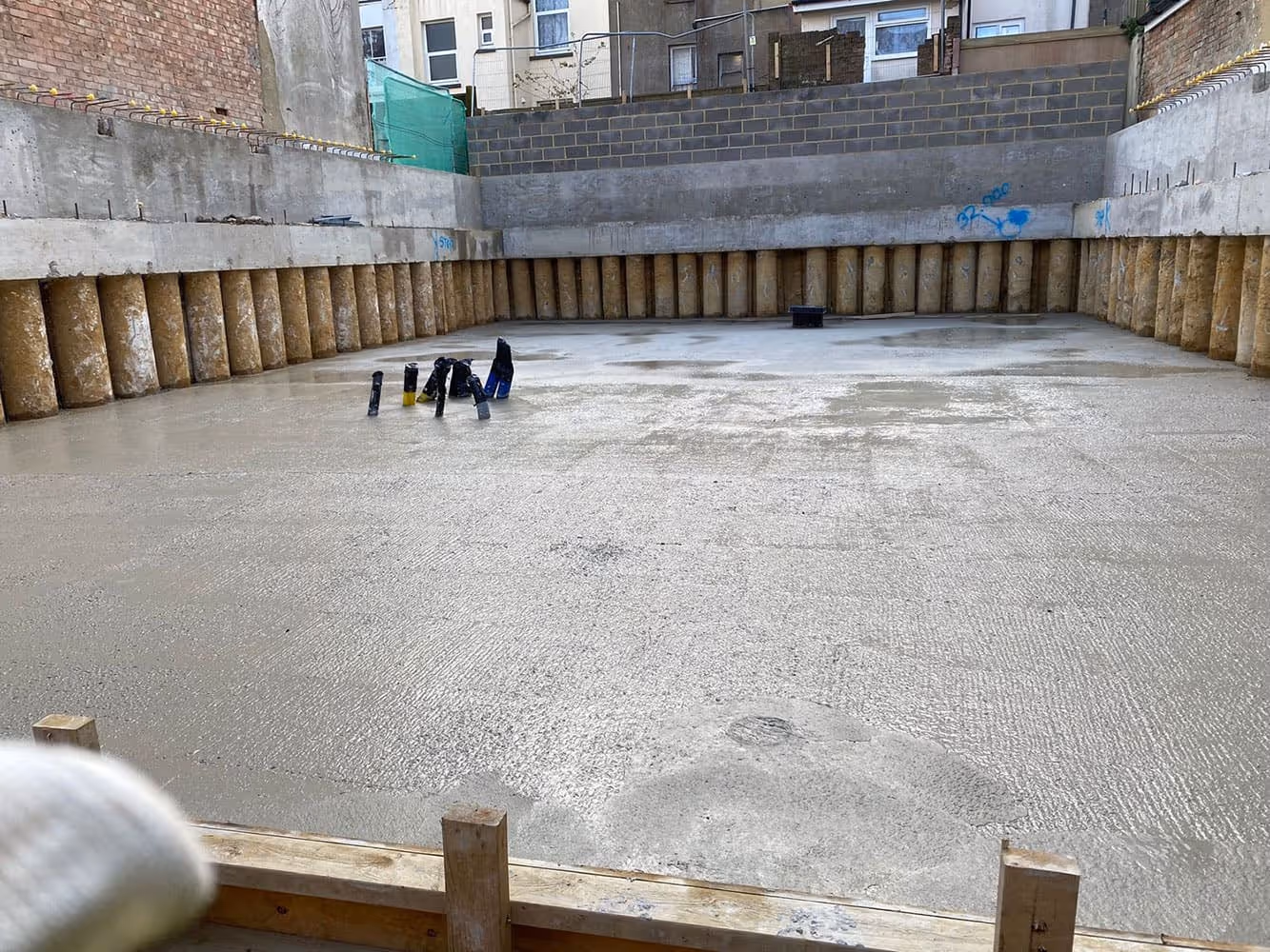 Concrete foundations.