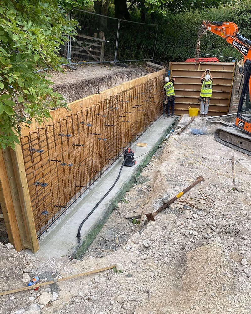 Reinforced foundations.