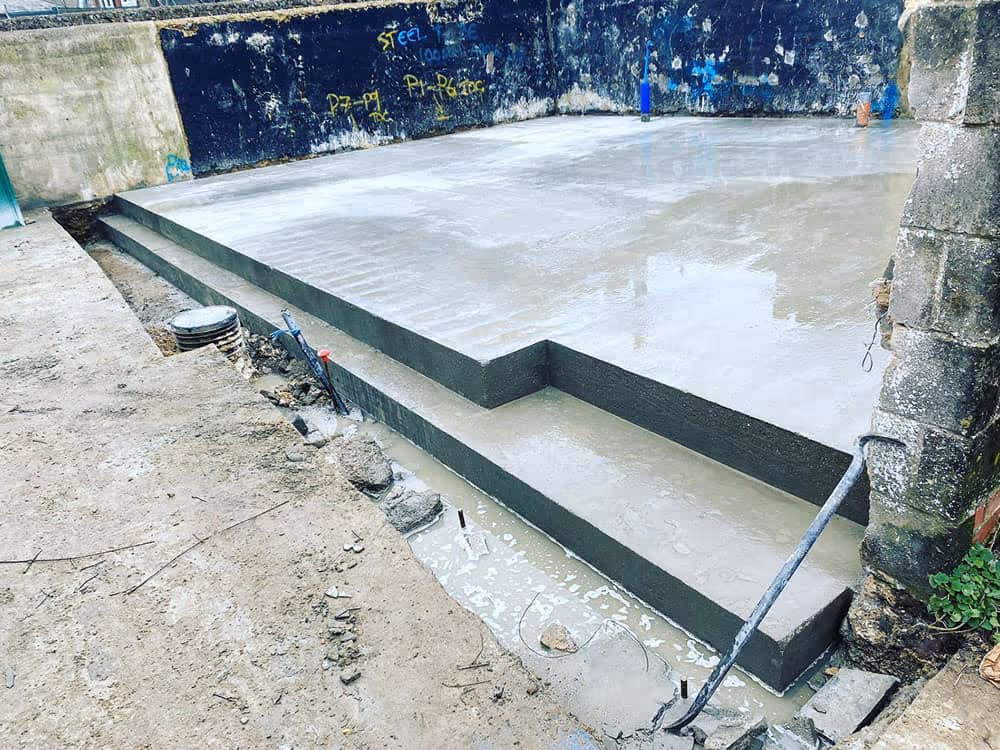 Concrete foundations.