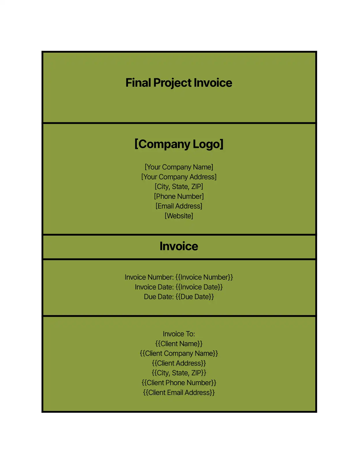 Final Project Invoice Invoices Template
