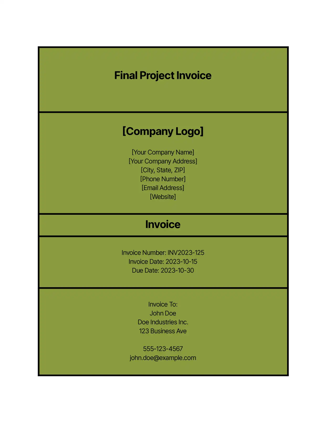 Final Project Invoice Invoices Template