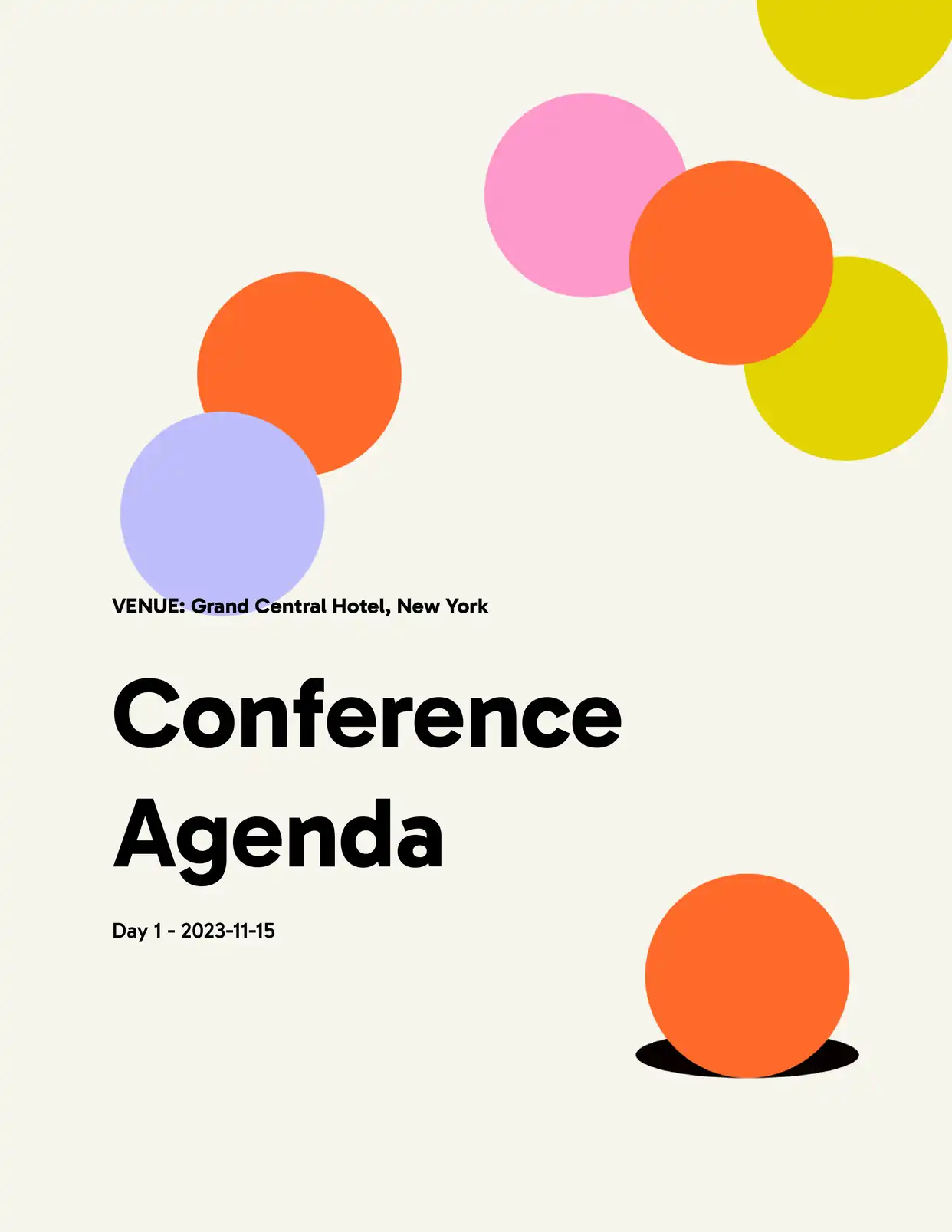 Conference Agenda Event Template