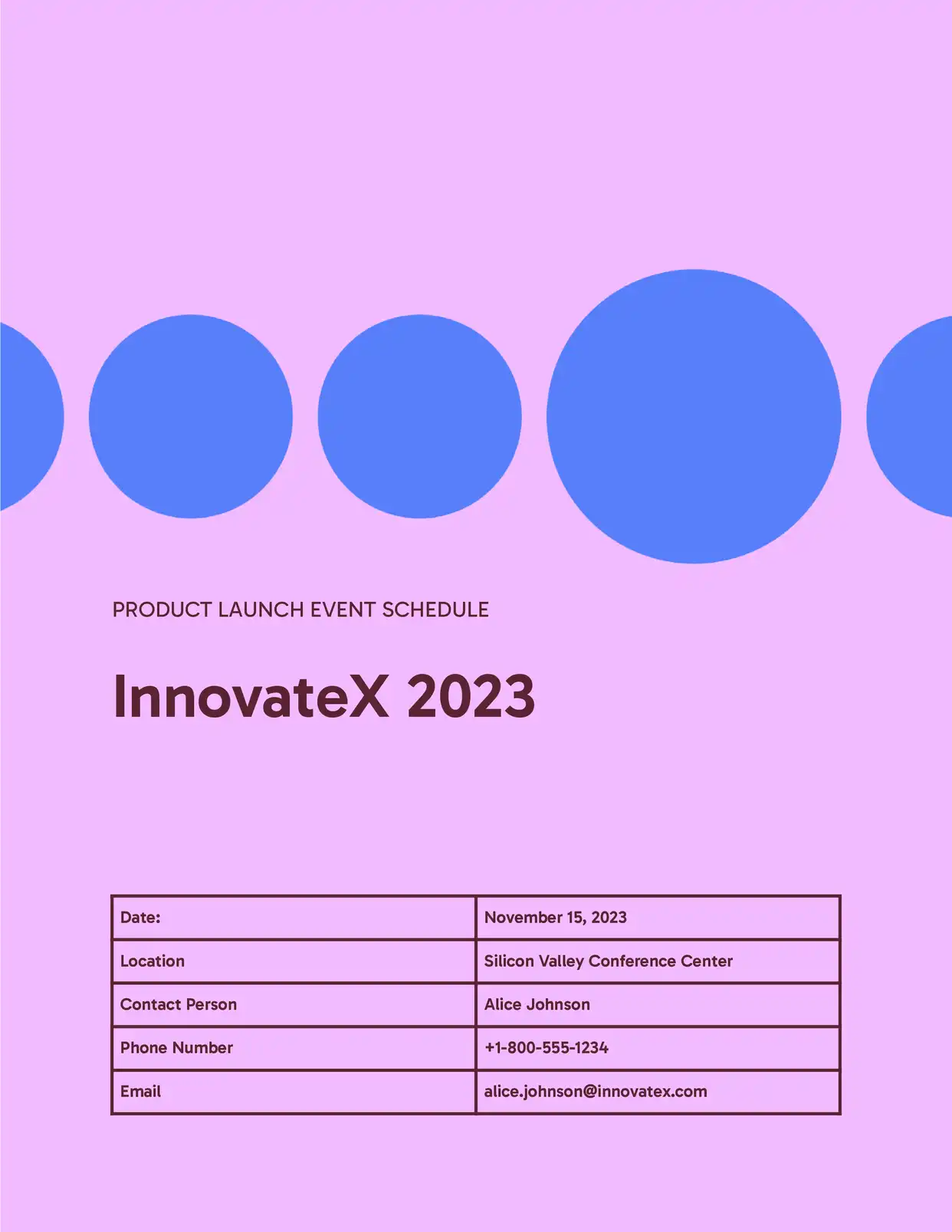 Product Launch Event Schedule Event Template