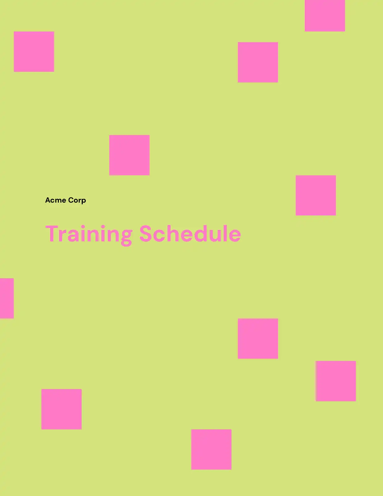 Training Schedule Schedule Template