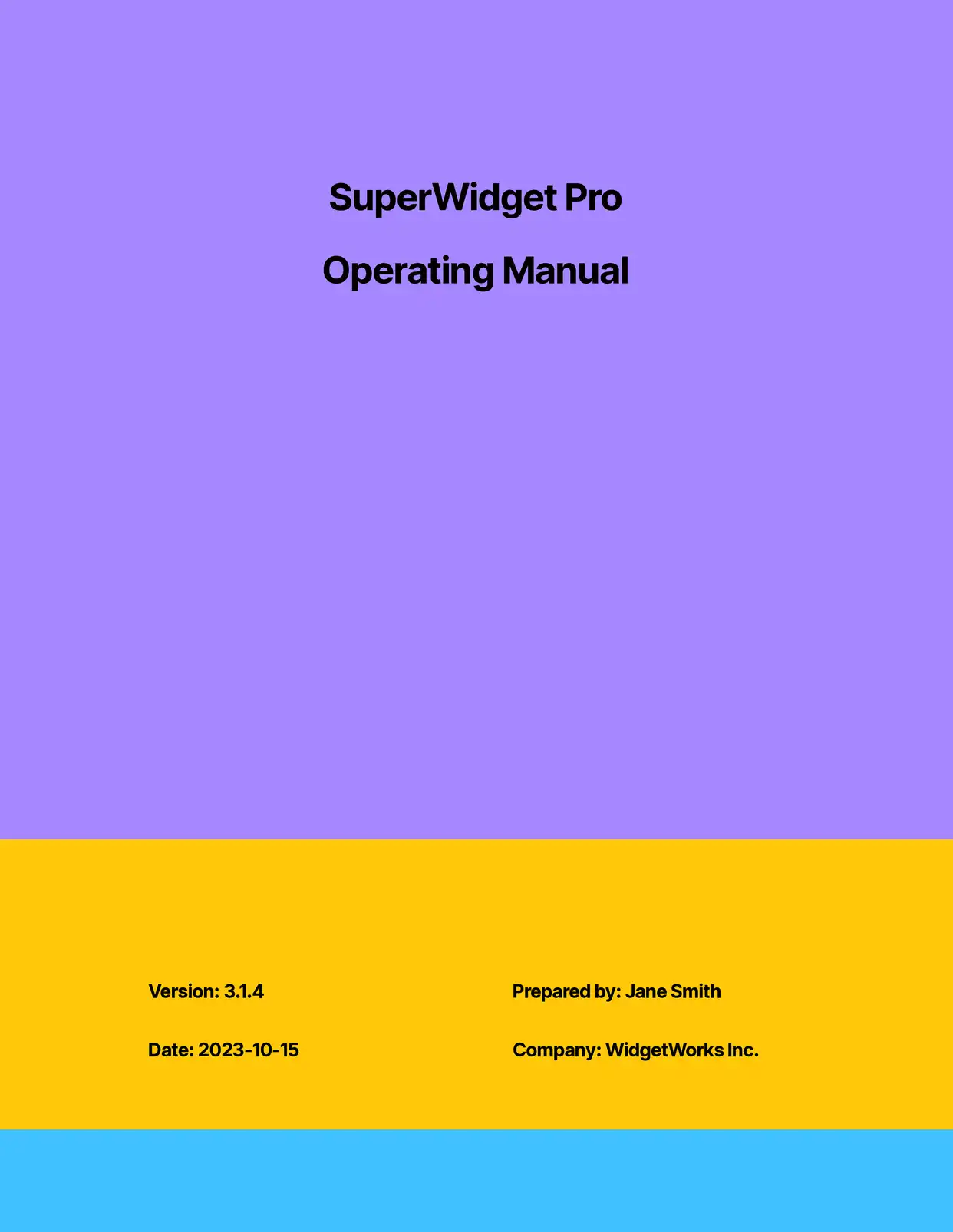 Operating Manual Instructions Template