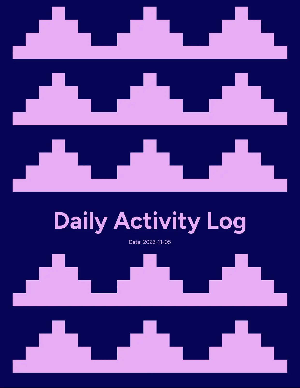 Daily Activity Log Logs Template