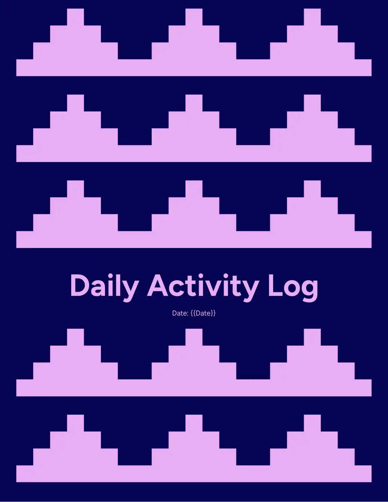 Daily Activity Log Logs Template