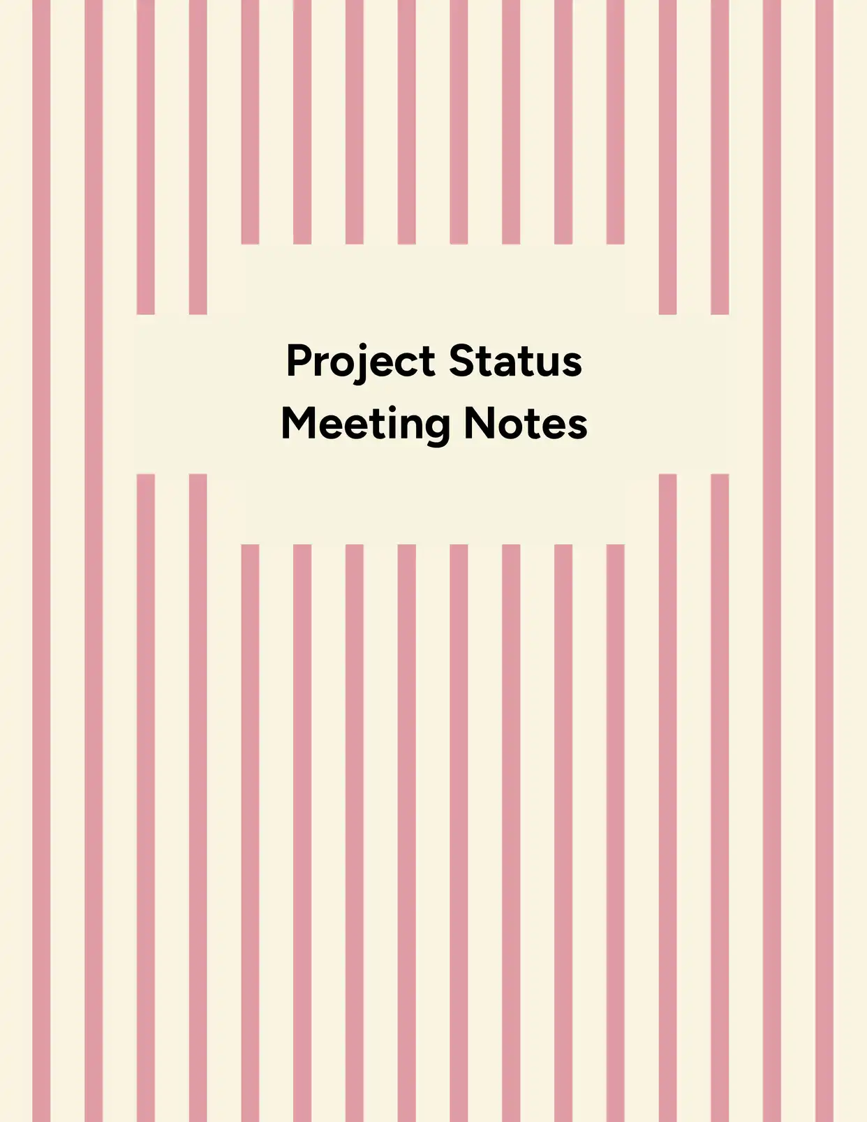 Project Status Meeting Notes Meeting Notes Template