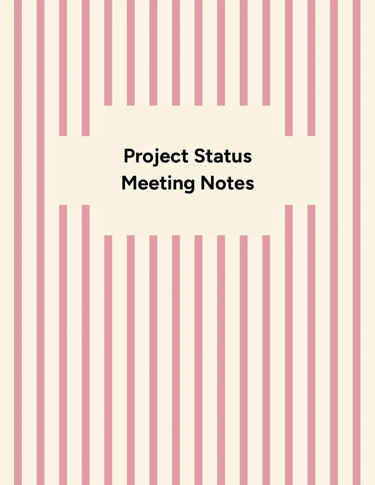 Project Status Meeting Notes Meeting Notes Template