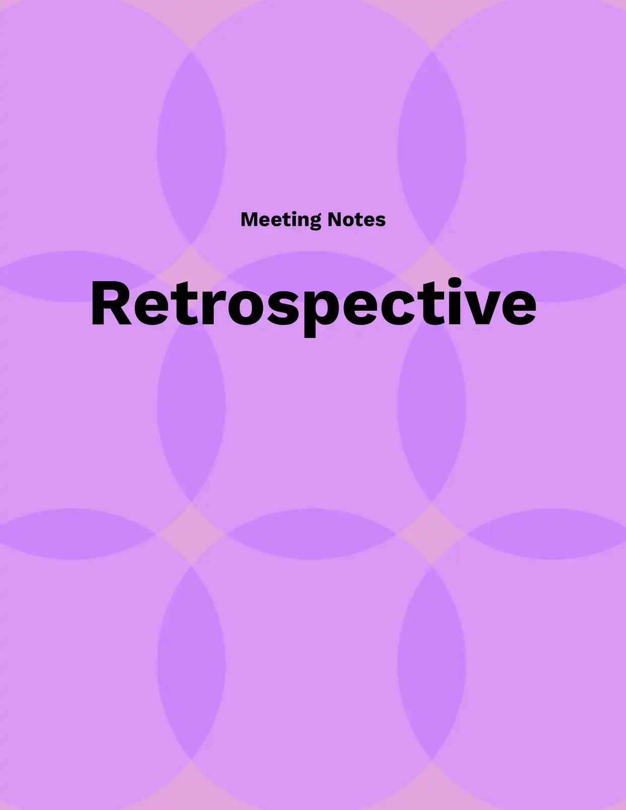 Retrospective Meeting Notes Meeting Notes Template