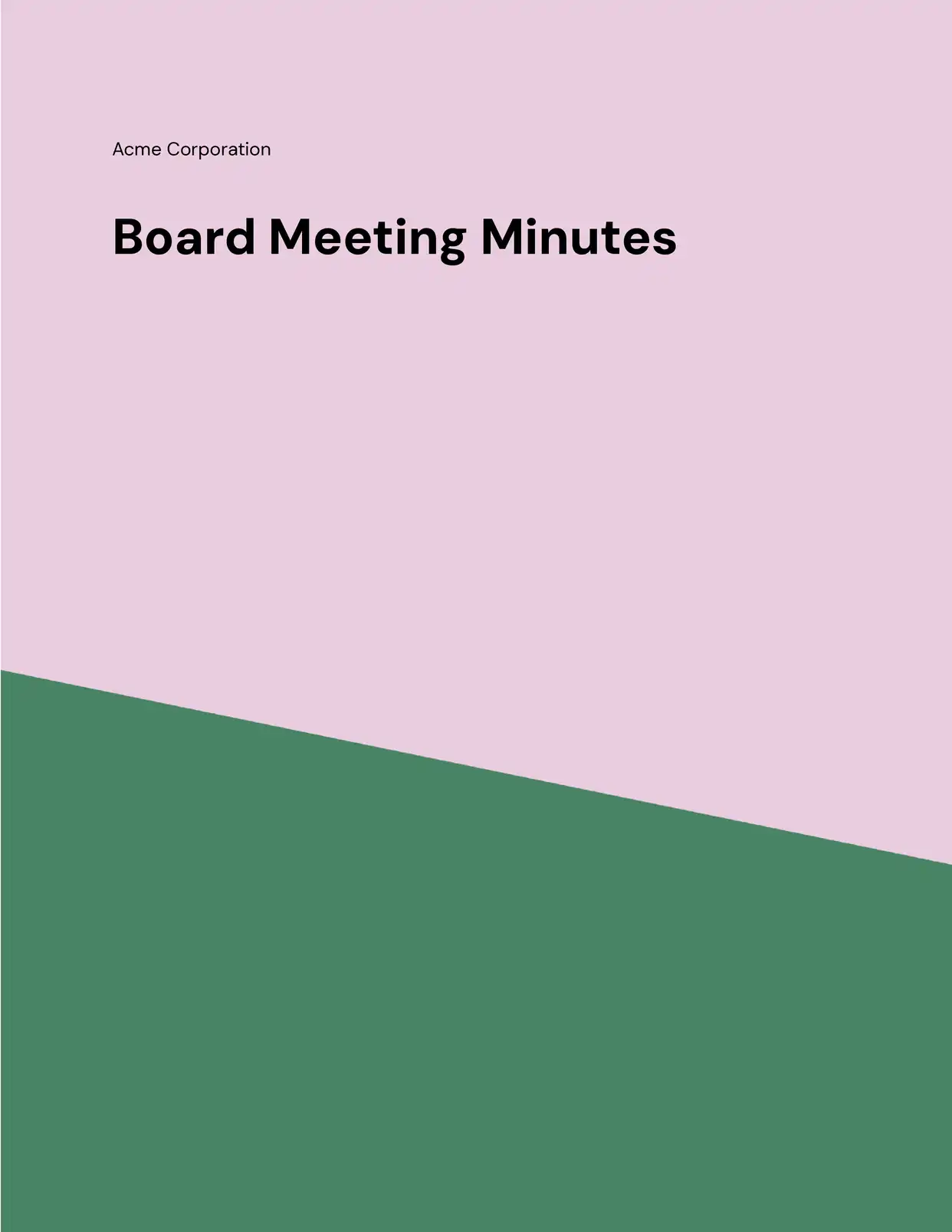 Board Meeting Minutes Meeting Notes Template