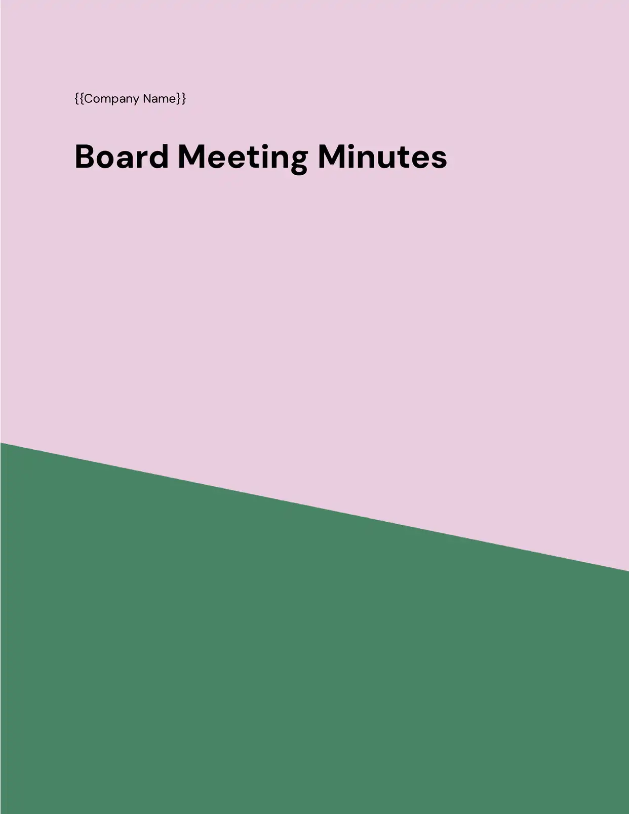 Board Meeting Minutes Meeting Notes Template